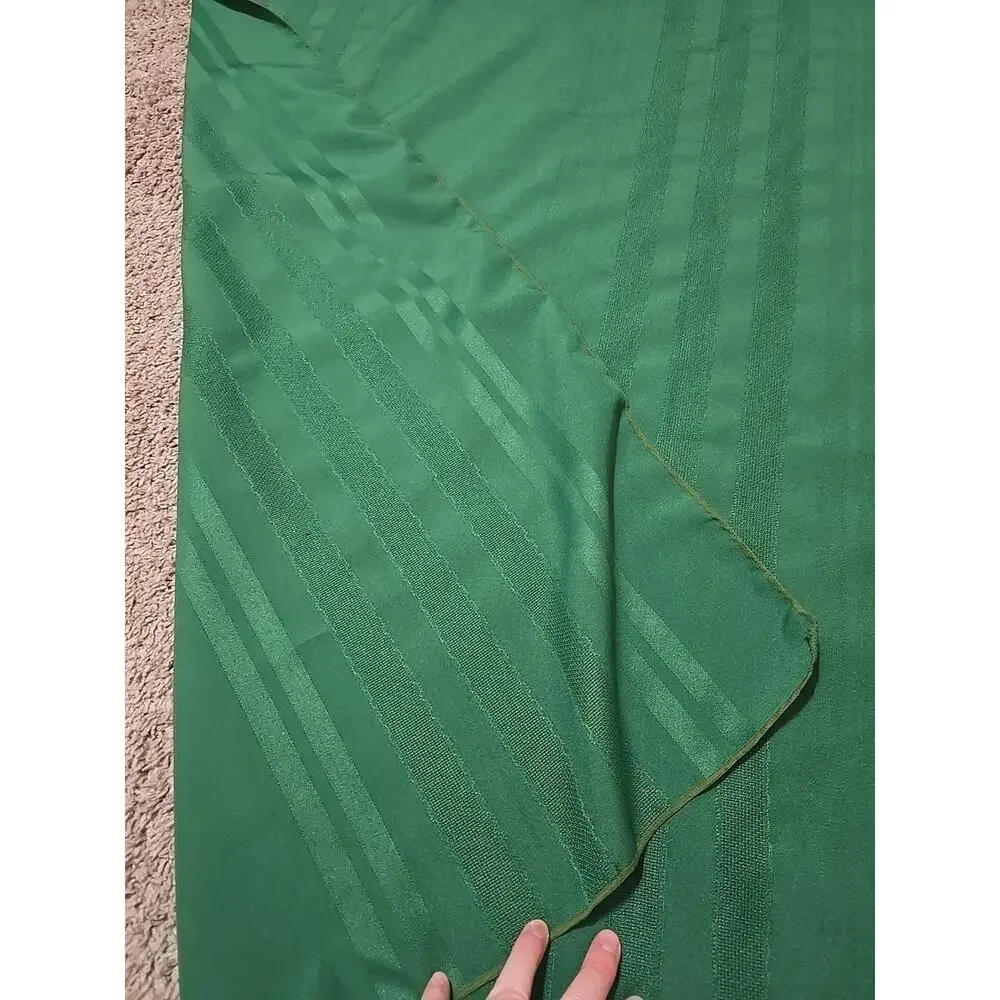 Vtg‎ Green Striped Classic Kitchen Dining Decor Rectangle Tablecloth 70